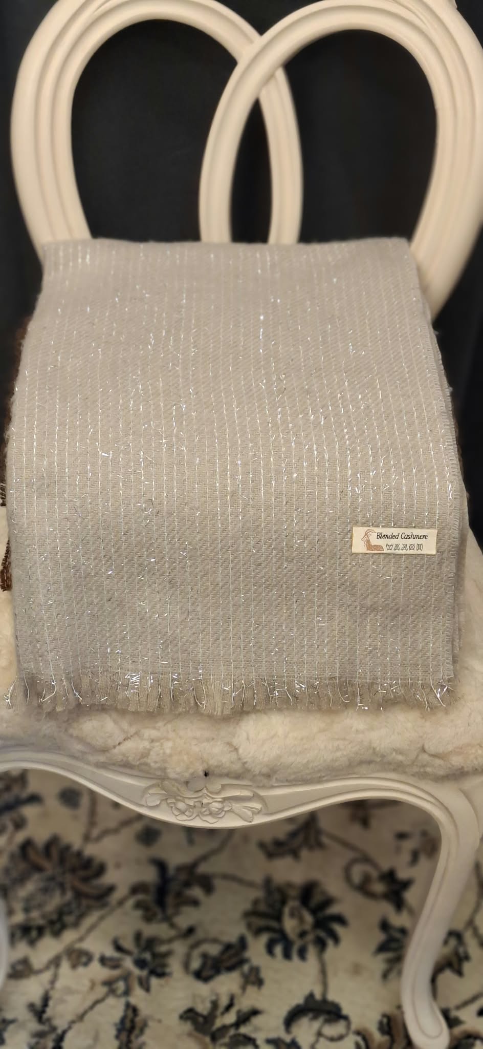 Glittrig halsduk med blandad Cashmere - finns i flera färger