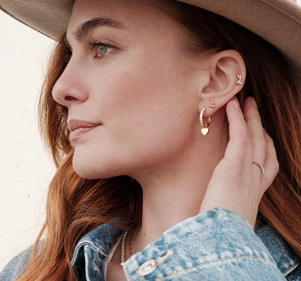 Elise Crystal örhänge med hjärta