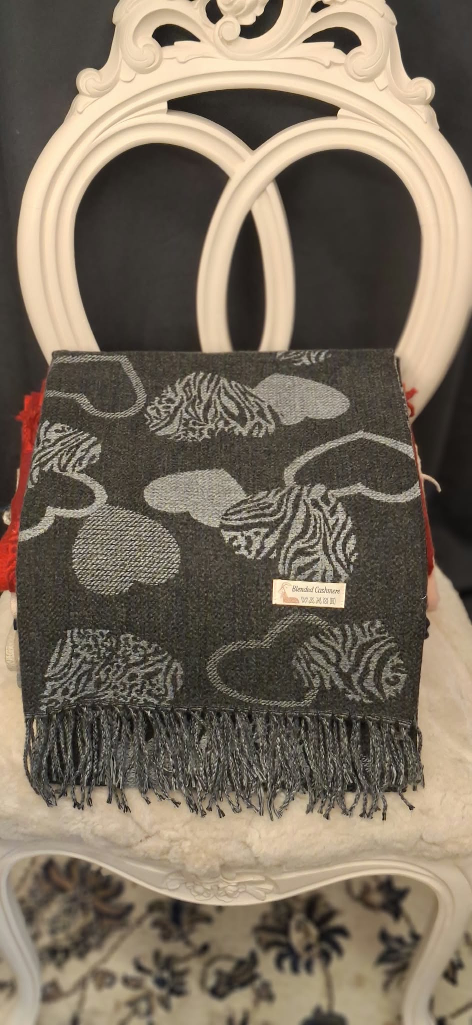 Hjärthalsduk med blandad Cashmere - finns i flera färger