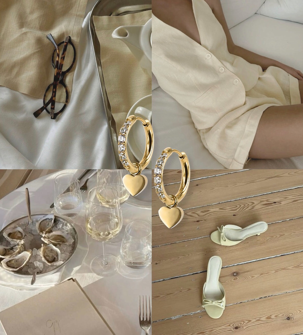 Elise Crystal örhänge med hjärta