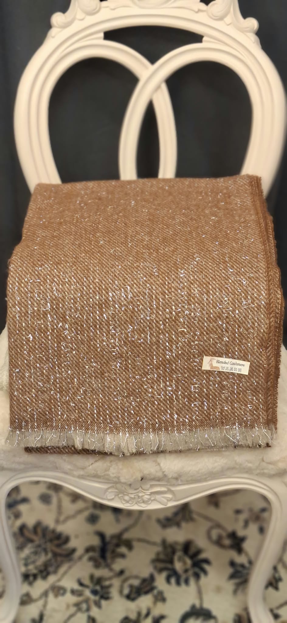 Glittrig halsduk med blandad Cashmere - finns i flera färger
