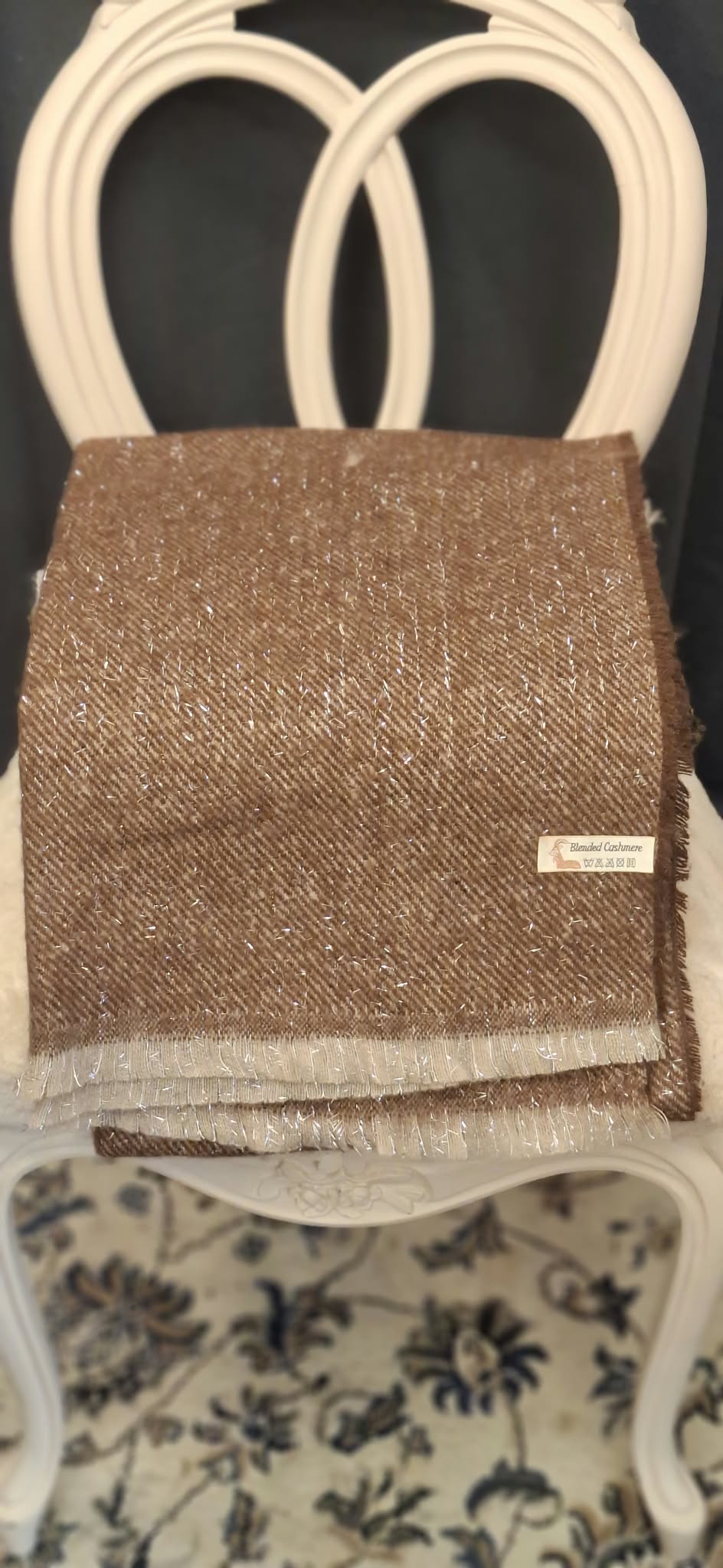 Glittrig halsduk med blandad Cashmere - finns i flera färger