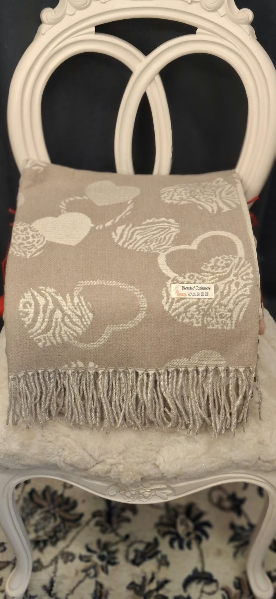 Hjärthalsduk med blandad Cashmere - finns i flera färger