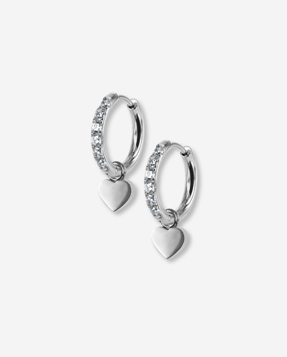 Elise Crystal örhänge med hjärta