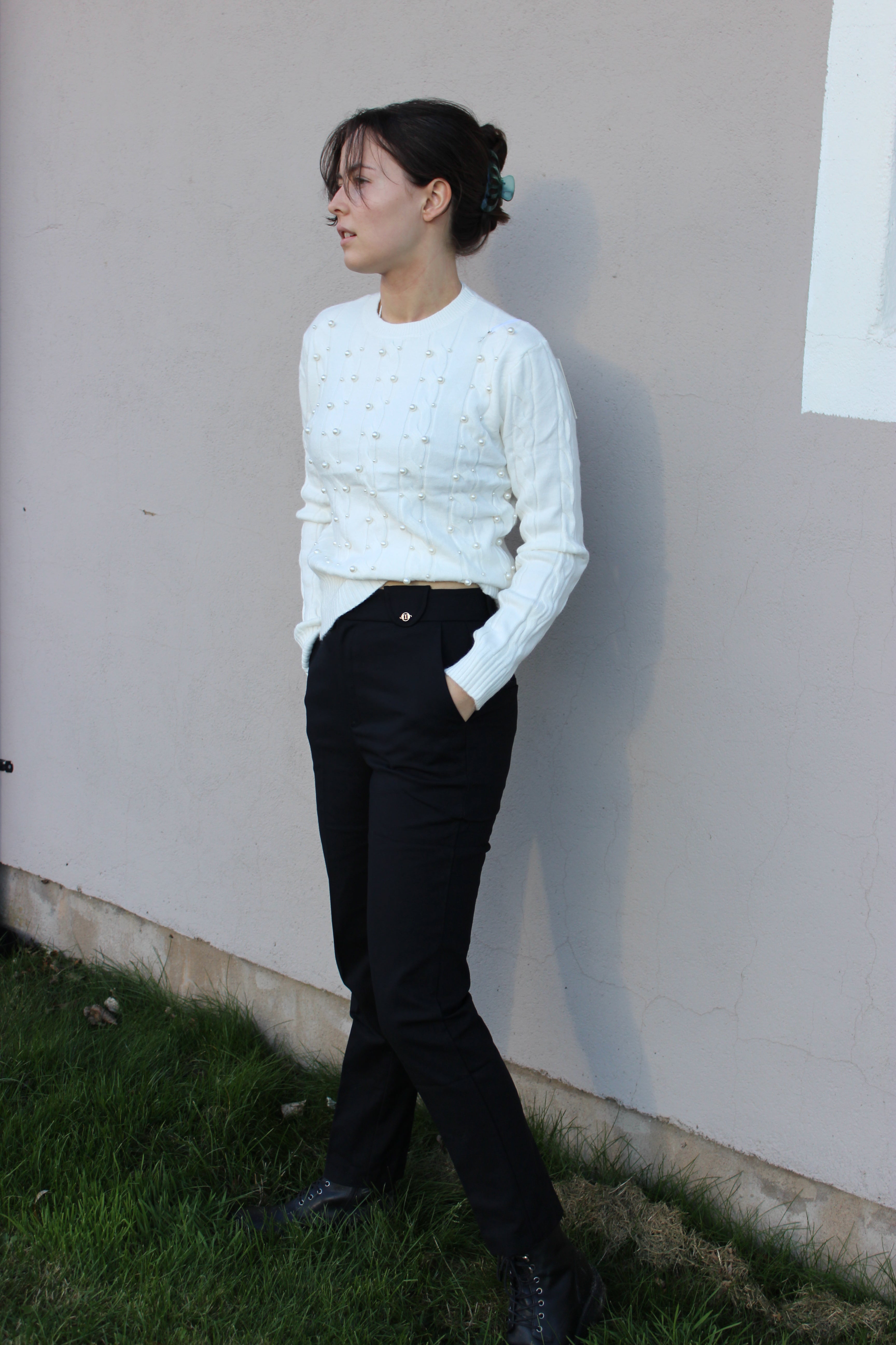 Mjuk tröja med pärlor