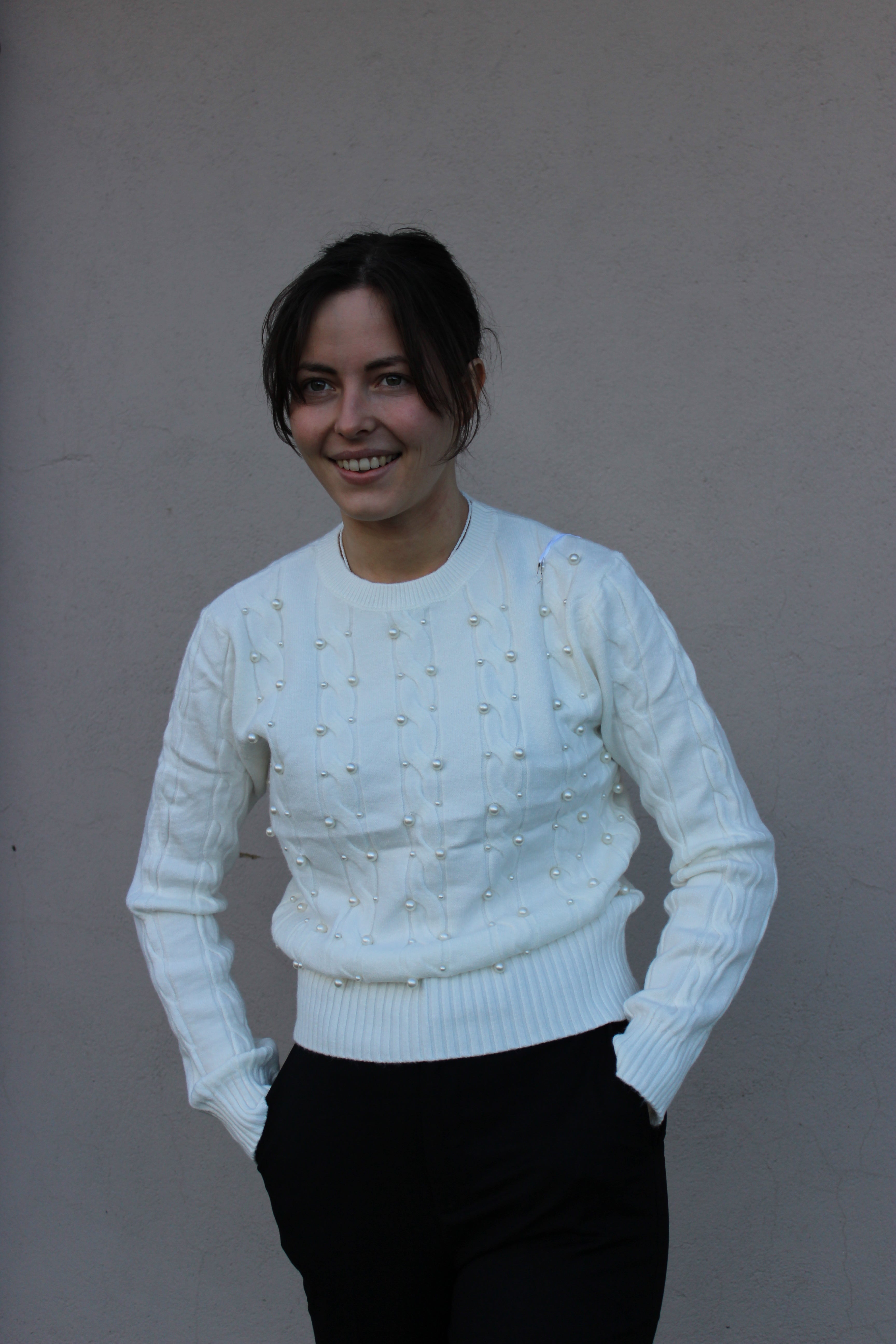 Mjuk tröja med pärlor